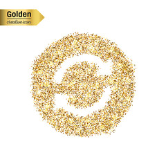 Gold glitter vector icon of arrows isolated on background. Art creative concept illustration for web, glow light confetti, bright sequins, sparkle tinsel, abstract bling, shimmer dust, foil.