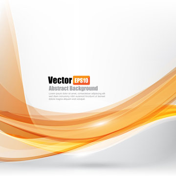 Abstract Background Ligth Orange Curve And Wave Element Vector I