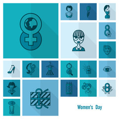 Fototapeta na wymiar Womans Day Icon Set