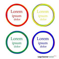 Set of round colorful vector shapes. Abstract flat banners. Desi