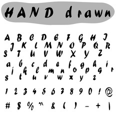 Hand drawn letters, vintage vector alphabet ABC .Nice font for y