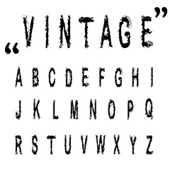 Hand drawn letters, vintage vector alphabet ABC .Nice font for y