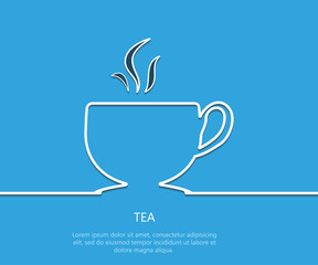 Outline tea background. Eps 10. Vector illustration.