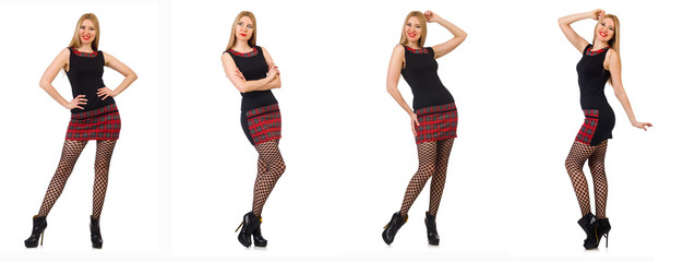 Composite photo of woman in various poses