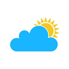 Color Sun cloud icon isolated on background. Modern flat pictogr