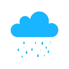 Blue Rain icon isolated on background. Modern simple flat sign.