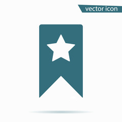 Blue Bookmark icon isolated on background. Modern flat pictogram