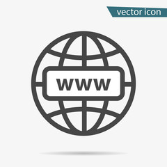 Gray Web site icon isolated on background. Modern simple flat gl