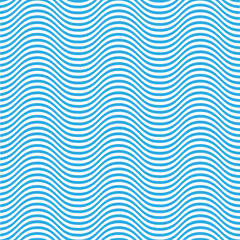 Blue seamless wave pattern. Modern simple flat sign. Sea, ocean