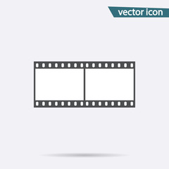 Gray film strip icon isolated on background. Modern flat pictogr