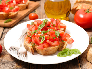 bruschetta with tomato and basil