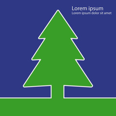 Christmas tree. Green flat icon. EPS 10. Vector illustration.