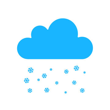 Snowfall weather icon isolated on background. Modern flat pictog