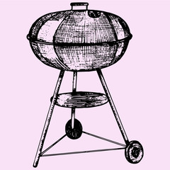 Barbecue doodle style sketch illustration hand drawn vector