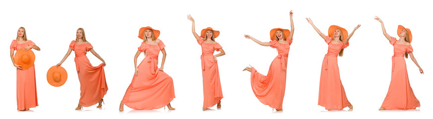 Composite photo of woman in various poses