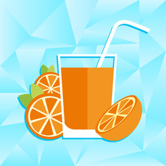 glass of fresh orange juice vector 