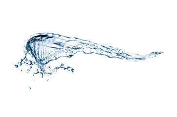 blue water splash isolated on white background
