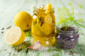 Pickled lemon with lavender