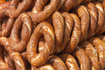 Traditional Turkish simit, it is a circular bread