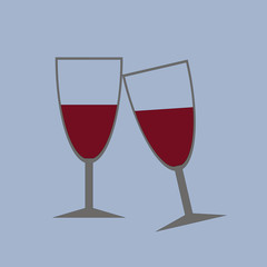 Glasses of wine and Vector.