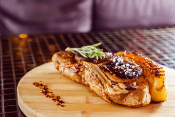 tasty steak with sauce