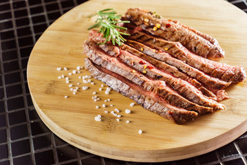 tasty steak with sauce