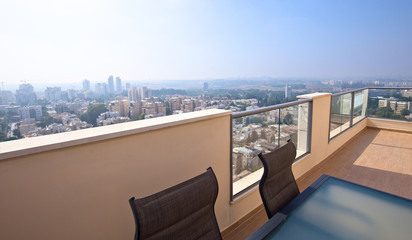  balcony in downtown of modern city