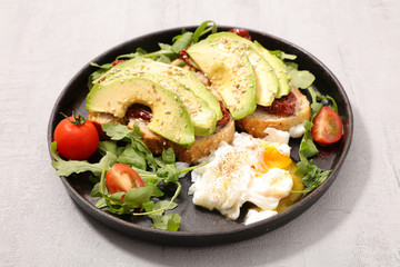 avocado toast and poached egg