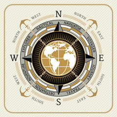 Nautical vintage compass 01