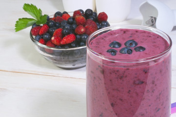 Smoothie with wildberries