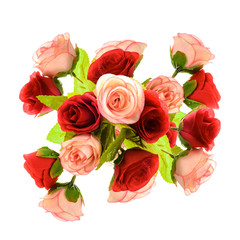 beautiful bright bouquet of roses on a white background