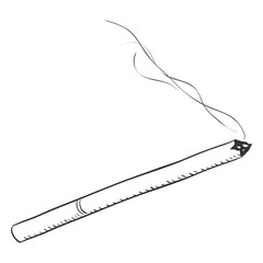Fototapeta premium Vector Single Sketch Slim Cigarette