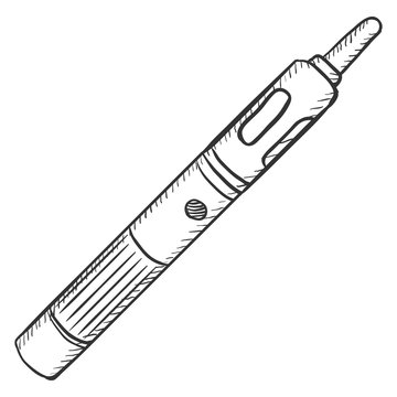 Vector Sketch Single Electronic Cigarettes. Vape Equipment.
