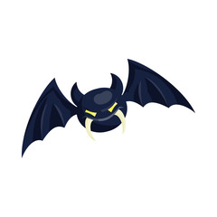 Bat icon in cartoon style on a white background