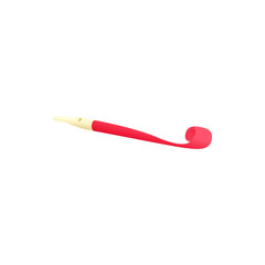 Red party blower icon in cartoon style on a white background