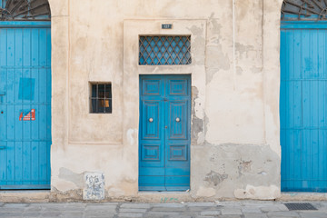 Traditional Maltese doors painted blue