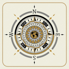 Naklejka premium Nautical vintage compass 04
