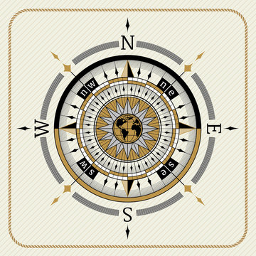 Nautical vintage compass 04
