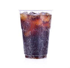 Glass of cola with ice