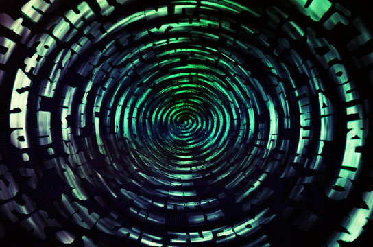 Green Data Information Teleport Swirl Illustration Background