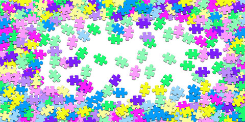 mixed colorful puzzle pieces