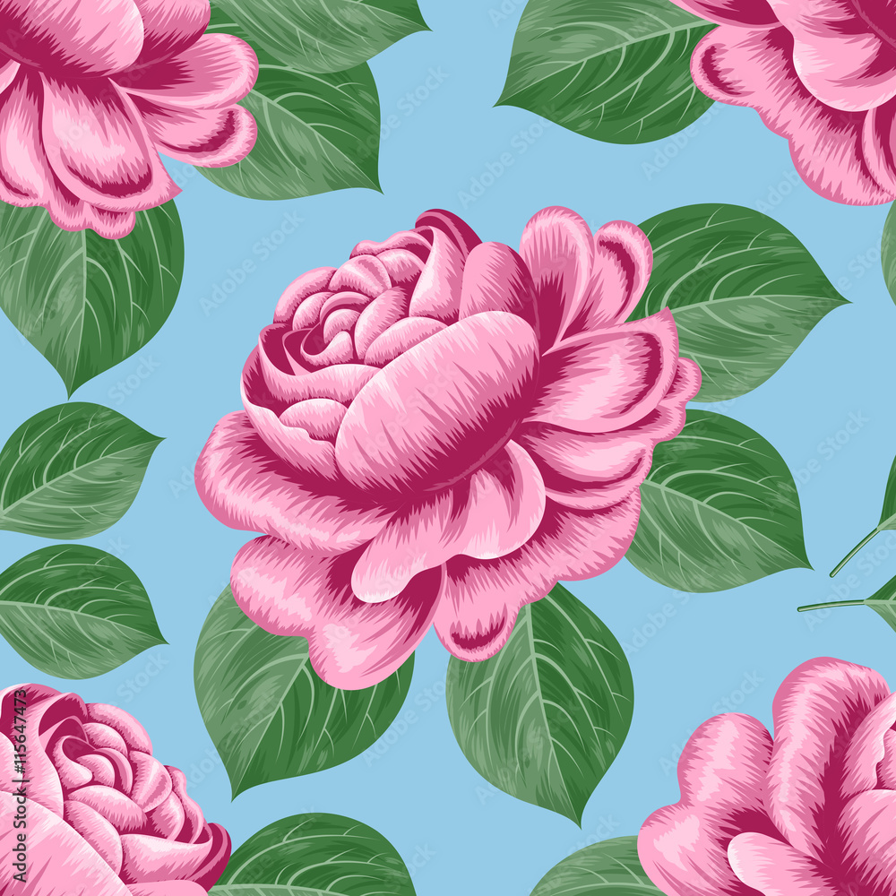 Wall mural Seamless pattern with roses