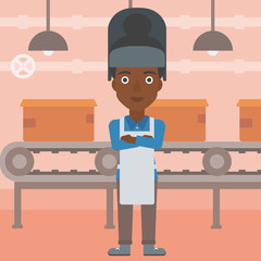 Confident smiling welder vector illustration.