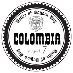 Stamp imprint Battle of Boyaca Day