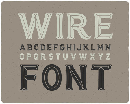 Vintage look decorative wire font