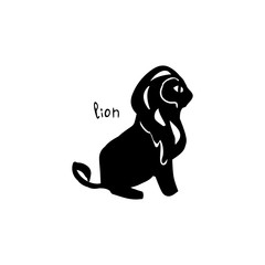 Abstract silhouette of a lion