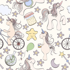 Fototapeta premium Seamless unicorn pattern