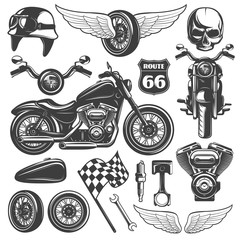 Obraz premium Zestaw ikon motocykla