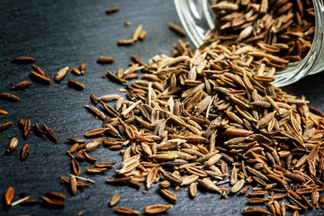 Zira or cumin, selective focus