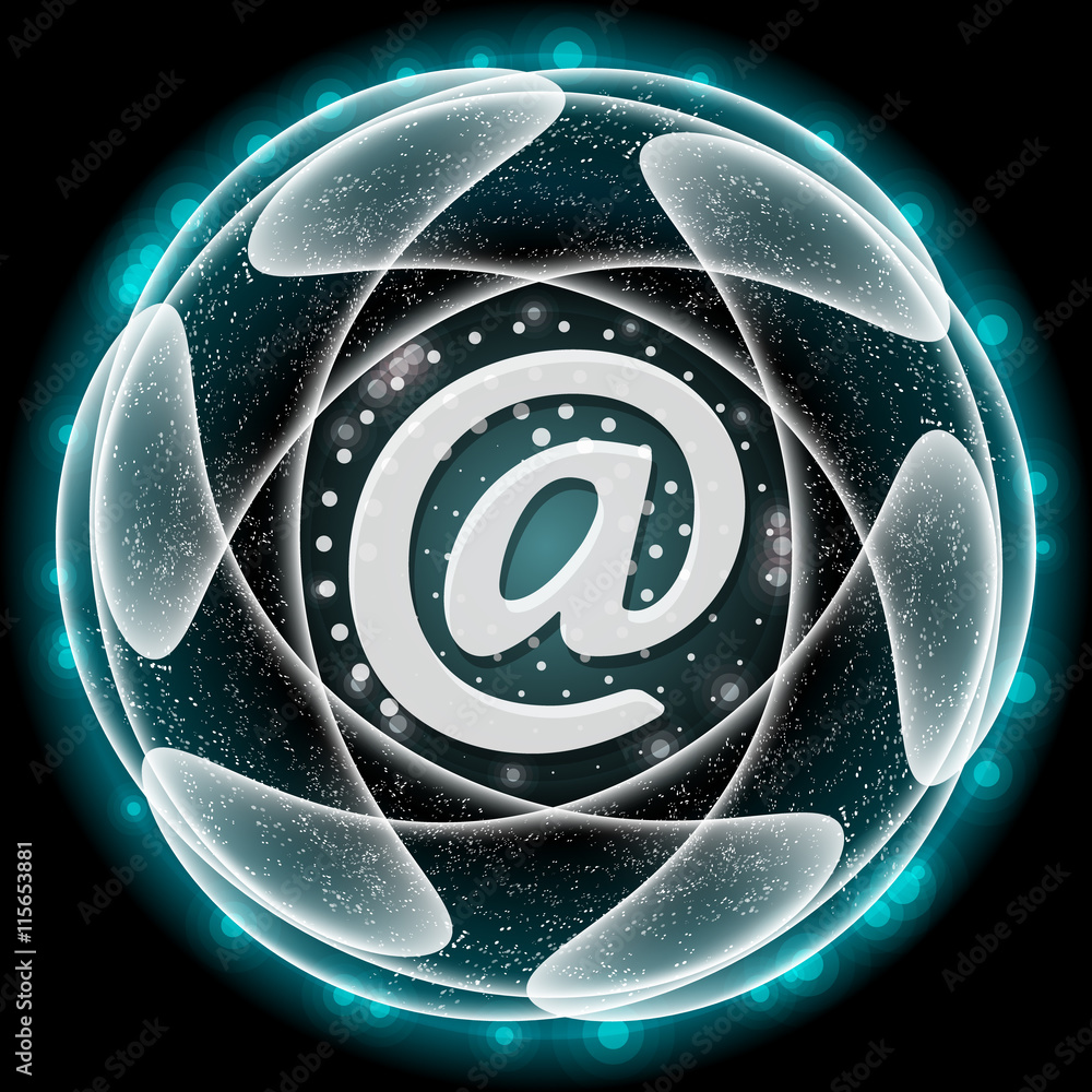 Poster vector abstract object and email symbol